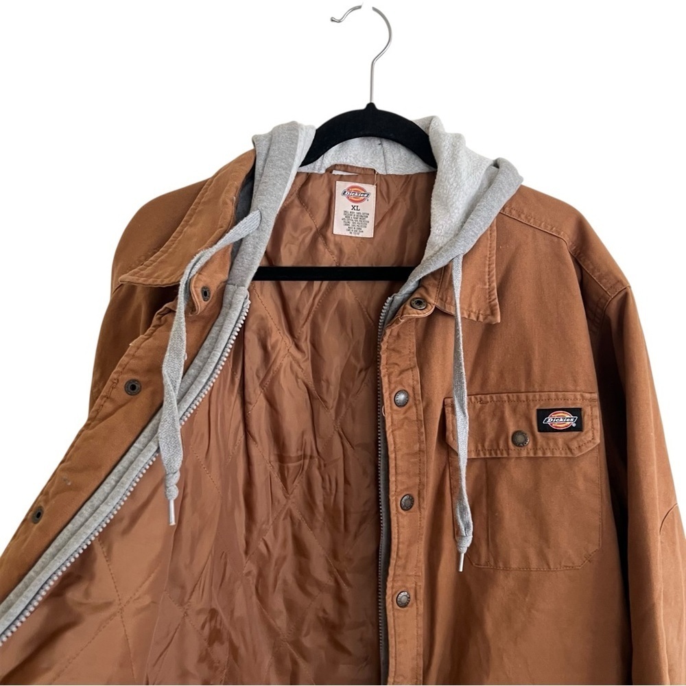 Dickies Tan Quilted Hooded Shirt Jacket XL - Picture 8 of 11